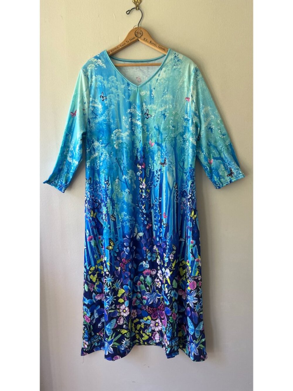 Plus Sz XXL Maxi Dresse Floral Summer Beach Evening Party V Neck Pullover